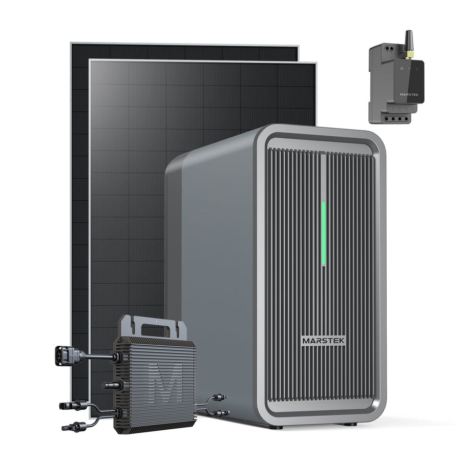 Marstek Staurn B2500D + 900 Wp Bifaziales Solarmodul + MI800 + CT002 Smart Meter