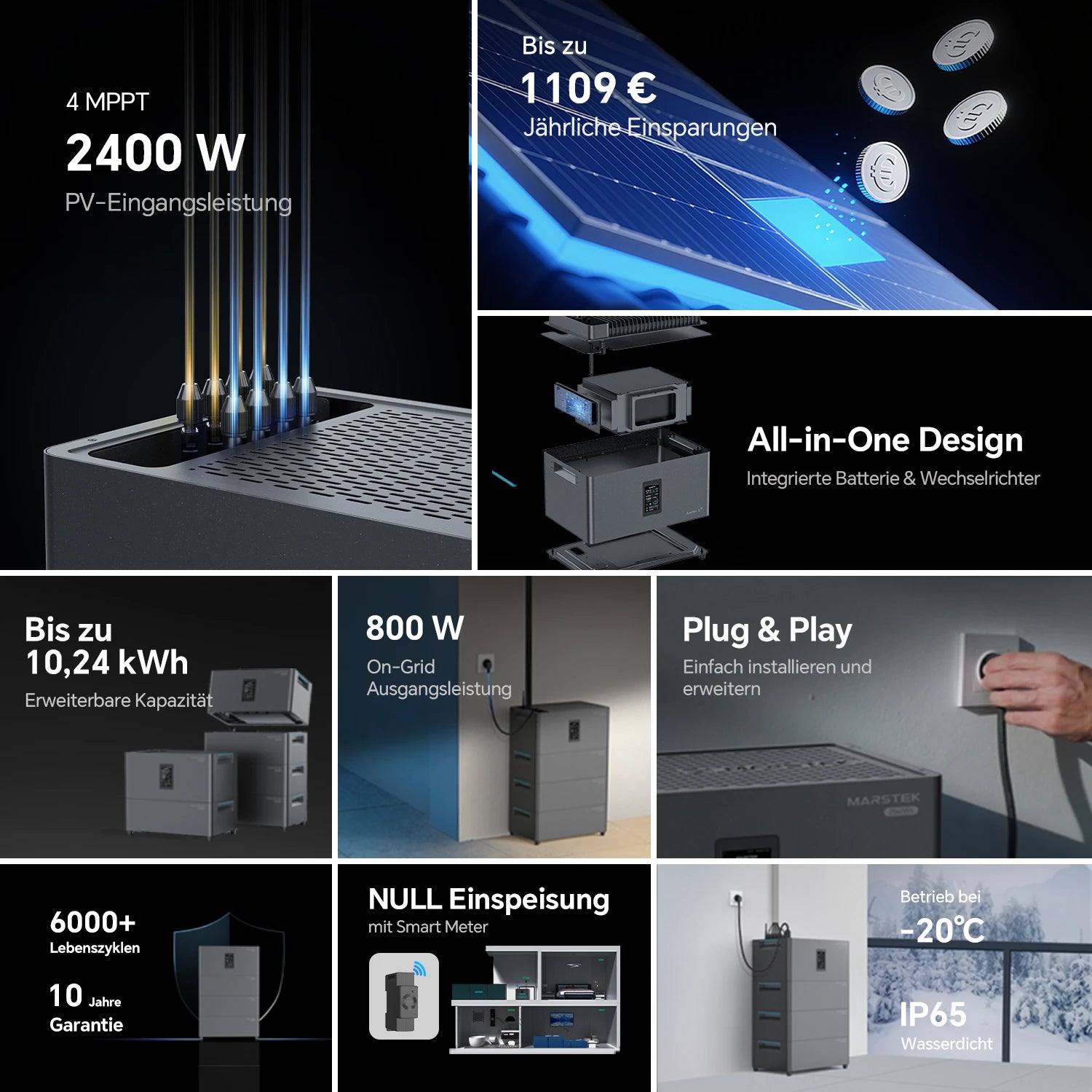MARSTEK Jupiter C Plus All-In-One Balkonkraftwerk mit Speicher
