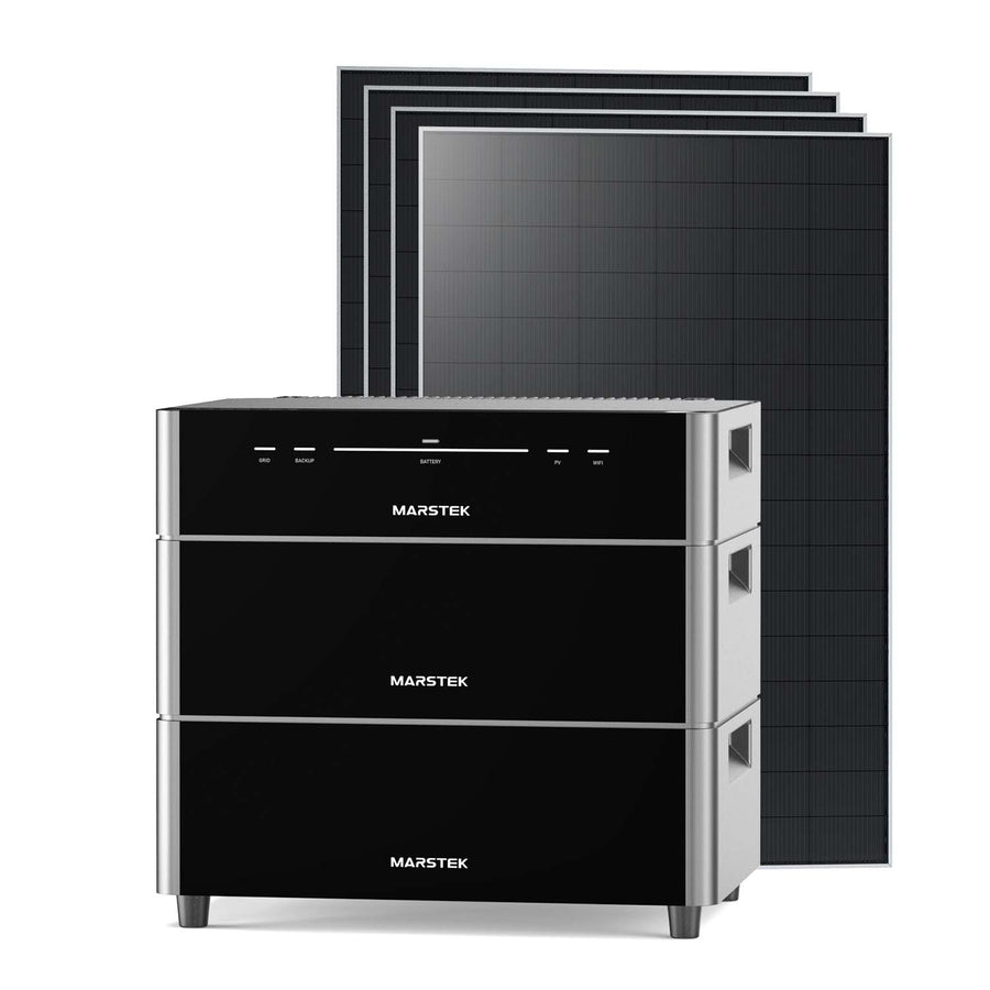 Marstek Venus D + 2x Erweiterungsakku + 1800 Wp Bifaziales Solarmodul